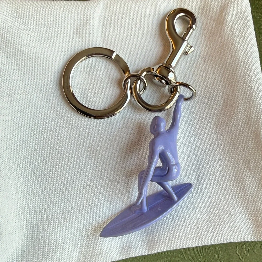 Gucci Purple Surfer Keychain Ceramic‎ Varnish Ottone Silver Hardware 822123
